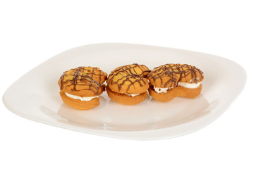 Sandwich cookies, moon shape filled with vanilla cream