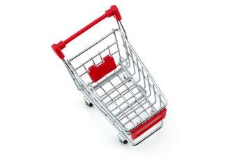 Market cart on white background, clipping part