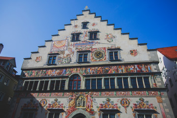 Streets of Lindau, is a town and an island on the eastern german side of Lake Constance, Bodensee,...