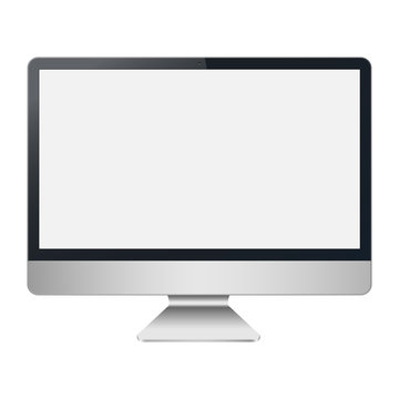 Computer display Apple iMac Pro isolated on white background. Layers are orderly and easily ediable. To present your application and web design.