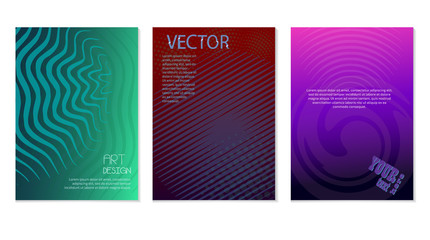 Covers design. Colorful halftone gradients. Future geometric patterns.