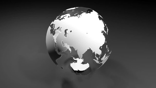 The map of the world with the seas and oceans being transparent, on a black surface - 3D rendering illustration