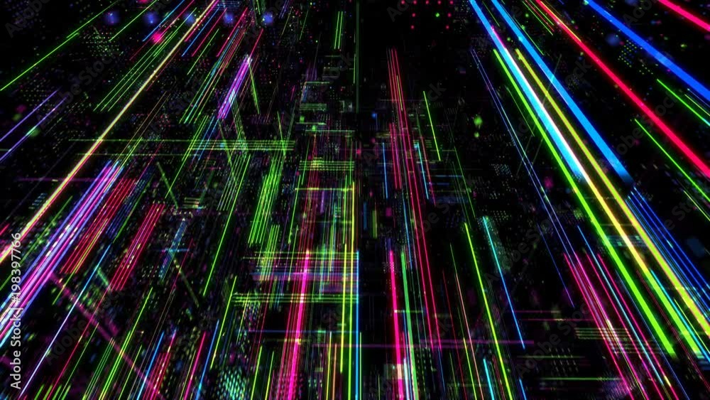 Poster abstract digital matrix particles grid virtual reality abstract cyber space science and technology b