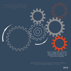 Gear relationship for business concepts, info-graphic, advertising printing, website, modern template, education template, business brochure or system diagram. Vector illustration