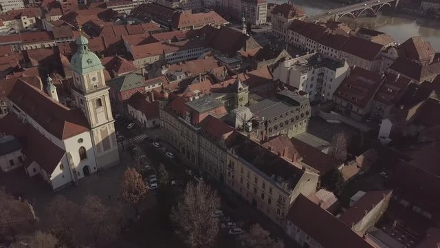 The old city in Europe on the Drava River, Maribor in Slovenia, D-LOG