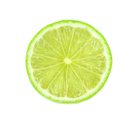 Piece lemon on white background