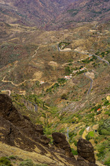 Straßen in den Bergen auf Gran Canaria, kanarische Inseln