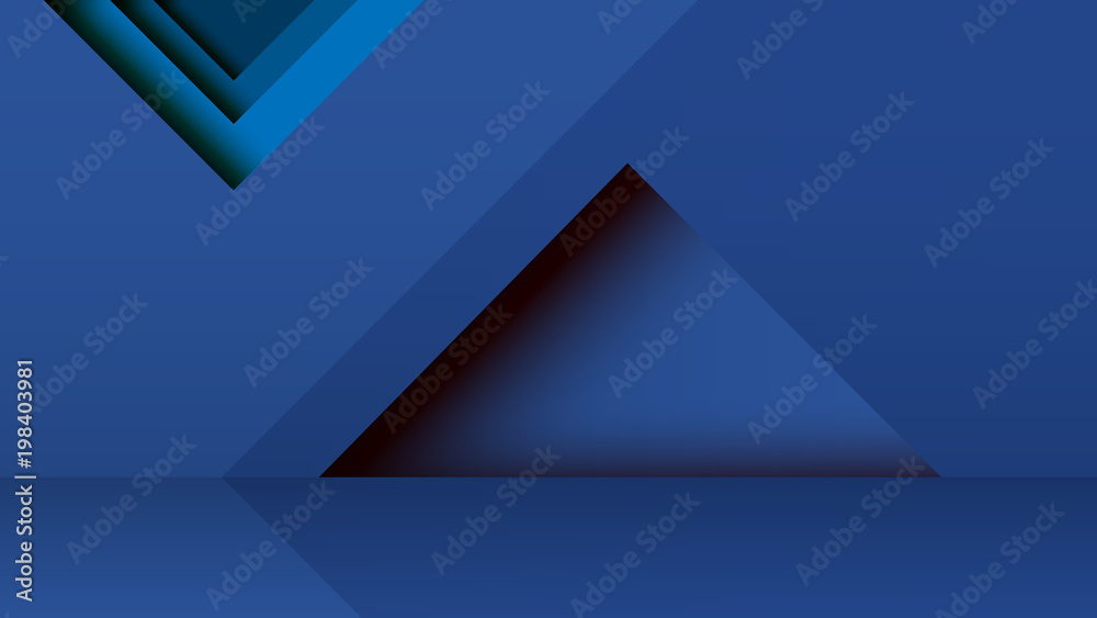 Wall mural abstract minimal geometric paper cut web banner on blue background template.vector illustration.