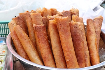 spring rolls at street food
