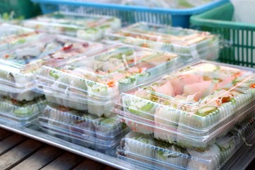 vegetable salad rolls at street food