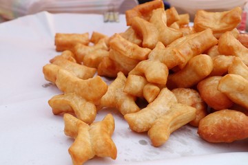 Deep-fried dough stick at market