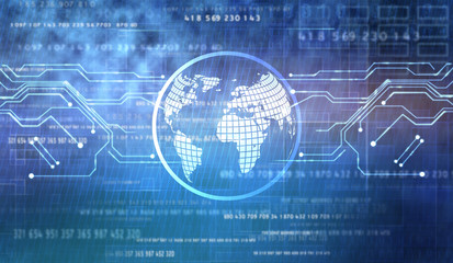 Fototapeta premium Abstract futuristic digital technology background.