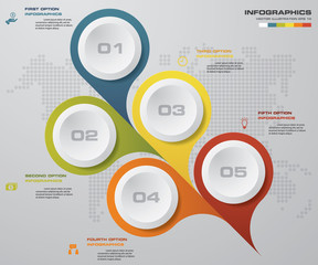 Modern 5 options presentation business infographics template. EPS 10.