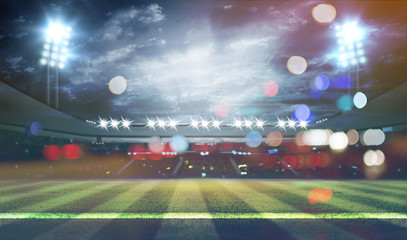 lights at night and stadium 3D rendering