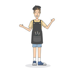 Illustration of a happy artist