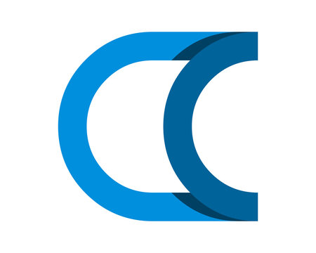 CC blue initial letter typography typeface typeset logotype alphabet image vector icon