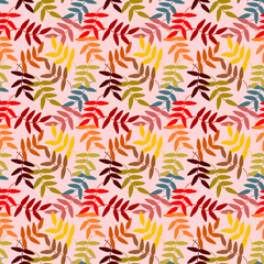 Colorful autumn leaves seamless pattern vector.
