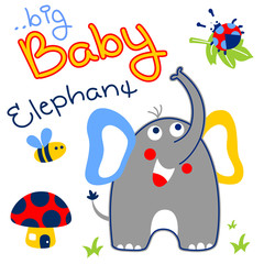 Baby animal with little friend. Eps 10