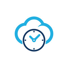 Time Cloud Logo Icon Design