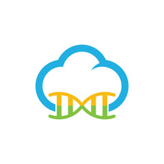 Dna Cloud Logo Icon Design