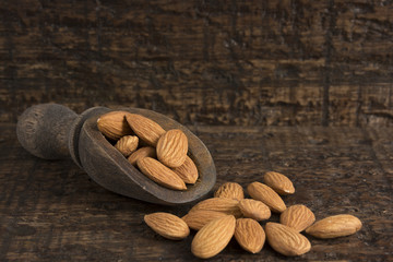 Fresh almonds, (Prunus dulcis)
