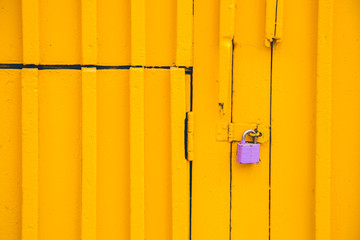 Yellow metal door background