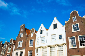 Fototapeta na wymiar Famous facades of the beguinage in Amsterdam