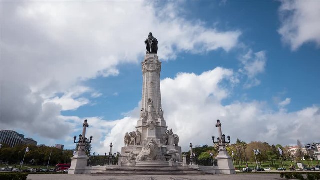 Timelapse of Marques Do Pombal statue 