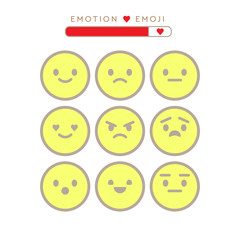 Vector Smiley Faces for Rating or Review, Feedback Rate Emoticon, Emotion Smile, Ranking Bar, Smiley Face Customer and User Review, Survey, Vote, Emoji Symbols