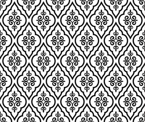 damask pattern black and white