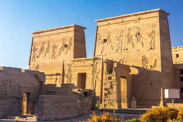 Philae-tempel in aswan aan de Nijl in Egypte