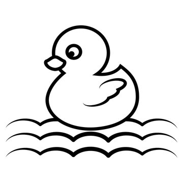 duck cartoon icon outline