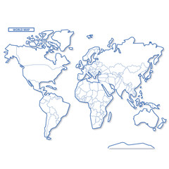 セカイ地図 シンプル白地図