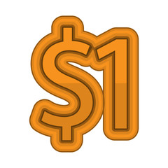 Illustration Vector of price 1 dollars