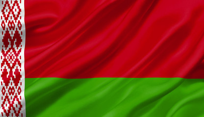 Belarus flag waving with the wind, 3D illustration.