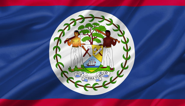 Belize flag waving with the wind, 3D illustration.