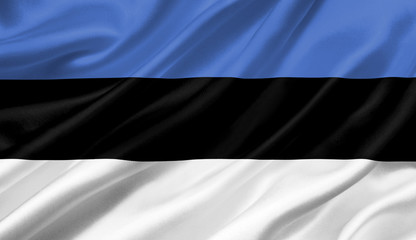 Estonia flag waving with the wind, 3D illustration.