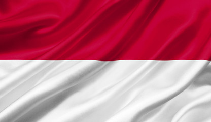 Indonesia flag waving with the wind, 3D illustration.