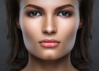 Close up portrait of beautiful woman face
