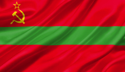 Transnistria flag waving with the wind, 3D illustration.