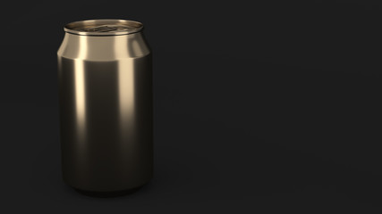 Blank small gold aluminium soda can mockup