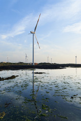 Seascape of Sinchang windmill coast