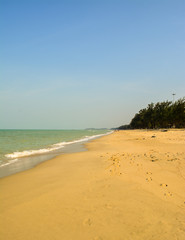 The beautiful beaches named Samila, the main attractions for tourist in Songkla province southern of Thailand 