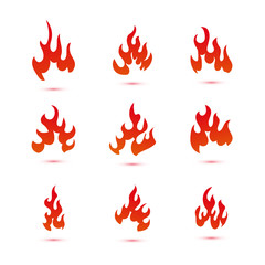 Collection of fire and flames logo graphic template
