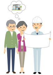 Obraz premium 現場監督 打合せ