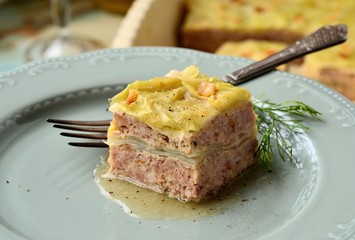 Turkey casserole with cabbage