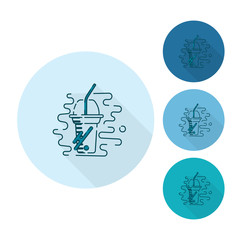 Disposable Cup with Lid and Straw