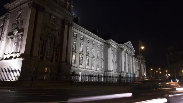 Nighttime timelapse of Trinity College Dublin 