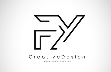FY F Y Letter Logo Design in Black Colors.
