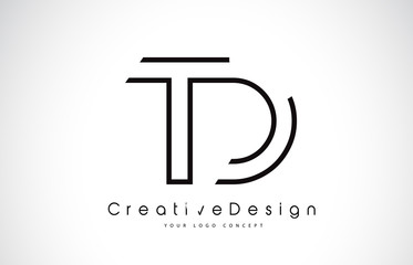 TD T D Letter Logo Design in Black Colors.